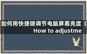 如何用快捷键调节电脑屏幕亮度（How to adjustment computer screen lighting in Windows 7）